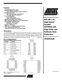Datasheet AT28HC64B-70M manufacturer ATMEL