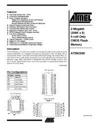 Datasheet AT29C020 manufacturer ATMEL