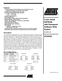 Datasheet AT34C02-10 manufacturer ATMEL