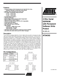 Datasheet AT34C02-10PC-1.8 manufacturer ATMEL