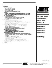 Datasheet AT40K40AL manufacturer ATMEL