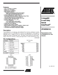 Datasheet AT45D021A-TI manufacturer ATMEL