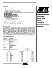 Datasheet AT45D081-RI manufacturer ATMEL