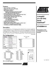 Datasheet AT45DB041A-RC-2.5 manufacturer ATMEL