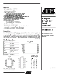 Datasheet AT45DB081A-RC manufacturer ATMEL