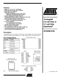Datasheet AT45DB161B-CNC manufacturer ATMEL