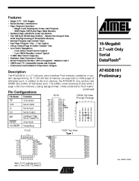 Datasheet AT45DB161-JI manufacturer ATMEL