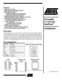 Datasheet AT45DB321B-RC manufacturer ATMEL