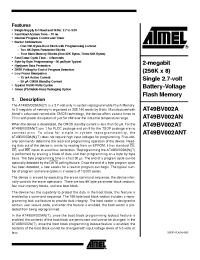 Datasheet AT49BV002AT manufacturer ATMEL