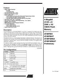Datasheet AT49F4096AT-70RC manufacturer ATMEL