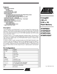 Datasheet AT49F8192AT manufacturer ATMEL