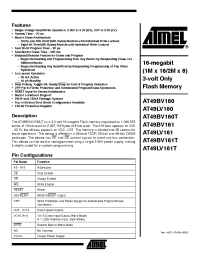 Datasheet AT49LV161T manufacturer ATMEL