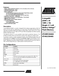 Datasheet AT49LV2048A-70 manufacturer ATMEL