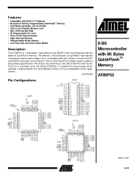 Datasheet AT80F52 manufacturer ATMEL