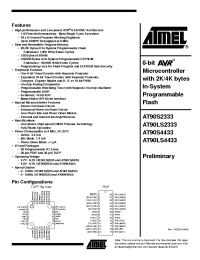Datasheet AT90LS2333-4PC manufacturer ATMEL