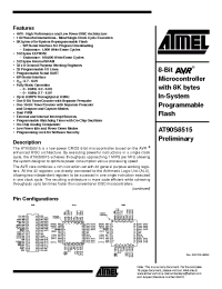 Datasheet AT90S8515 manufacturer ATMEL