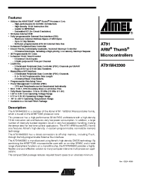Datasheet AT91M43300 manufacturer ATMEL