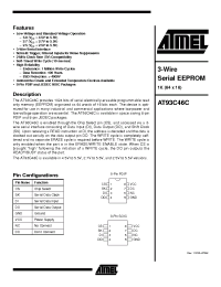Datasheet AT93C46C-10PI-2.5 manufacturer ATMEL