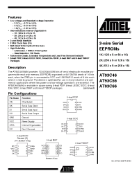 Datasheet AT93C56-10C-2.5 manufacturer ATMEL