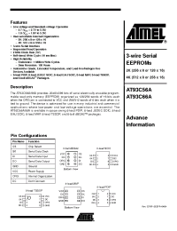 Datasheet AT93C56A-10SU-2.7 manufacturer ATMEL
