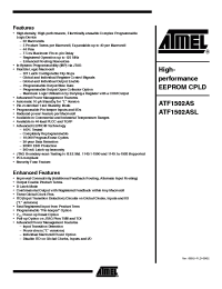 Datasheet ATF1502AS-10AI44 manufacturer ATMEL