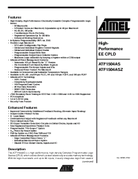 Datasheet ATF1504AS-15AI100 manufacturer ATMEL