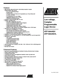 Datasheet ATF1504ASV-15AI44 manufacturer ATMEL