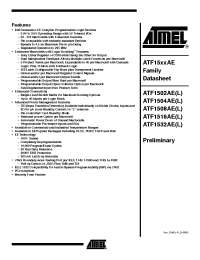 Datasheet ATF1508AE-15CC169 manufacturer ATMEL