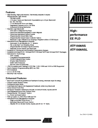 Datasheet ATF1508ASL-20QC160 manufacturer ATMEL