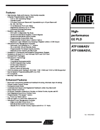 Datasheet ATF1508ASV-15QI160 manufacturer ATMEL
