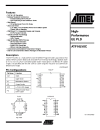 Datasheet ATF16LV8C-10XC manufacturer ATMEL