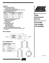 Datasheet ATF16V8B-10JC manufacturer ATMEL
