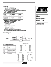 Datasheet ATF16V8BQ manufacturer ATMEL