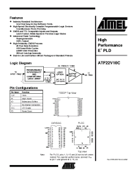 Datasheet ATF22V10C-10JI manufacturer ATMEL