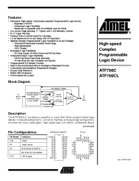 Datasheet ATF750CL-15PI manufacturer ATMEL