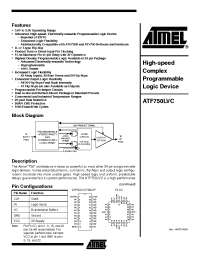 Datasheet ATF750LVC-15XC manufacturer ATMEL