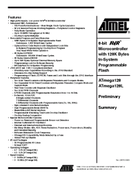 Datasheet ATMEGA128-16AC manufacturer ATMEL