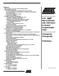 Datasheet ATmega128-16MC manufacturer ATMEL
