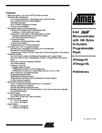 Datasheet ATmega16-16MI manufacturer ATMEL