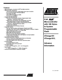 Datasheet ATMEGA161-8JI manufacturer ATMEL