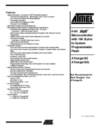 Datasheet ATMEGA163 manufacturer ATMEL