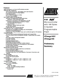 Datasheet ATMEGA165V-8MI manufacturer ATMEL