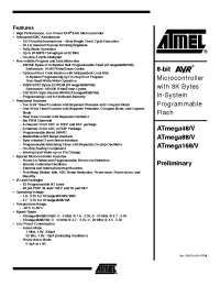 Datasheet ATmega168-20AI manufacturer ATMEL