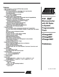 Datasheet ATmega168V-10AI manufacturer ATMEL