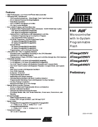 Datasheet ATMEGA329V-8MU manufacturer ATMEL