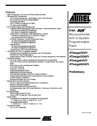Datasheet ATmega6450-16AU manufacturer ATMEL
