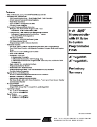 Datasheet ATmega8535L-8MC manufacturer ATMEL