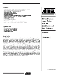 Datasheet ATR0807 manufacturer ATMEL