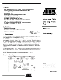 Datasheet ATR2733-PLQW manufacturer ATMEL