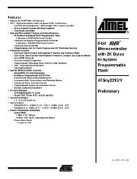 Datasheet ATtiny2313-16MI manufacturer ATMEL